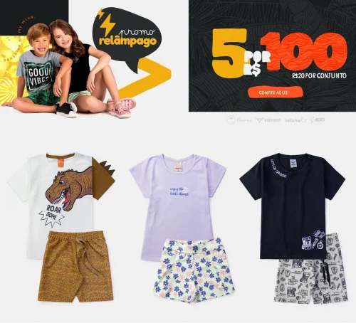 5 Conjuntos Meninos e Meninas (Tam. 2 ao 12)