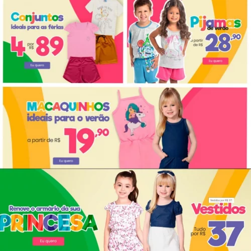 😍 Aproveita para renovar as peças das crianças