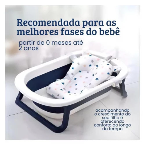 Banheira Retrátil Dobrável Para Bebe Kidino Banheira Portátil Infantil Azul Para Bebê