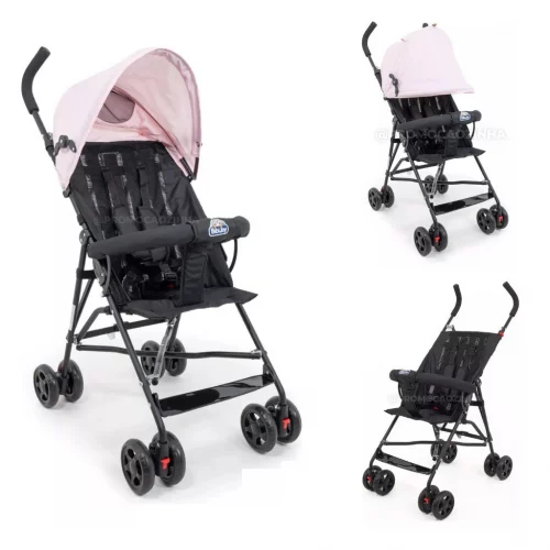 Carrinho de Bebê Passeio Guarda Chuva - Mega Compras - Rosa e Verde