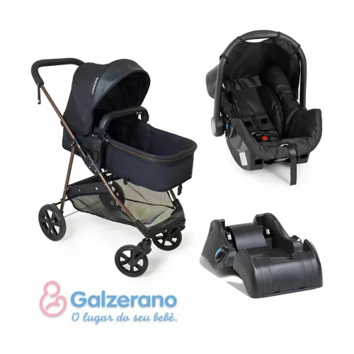 Carrinho Napoli + Bebê Conforto + Base Galzerano