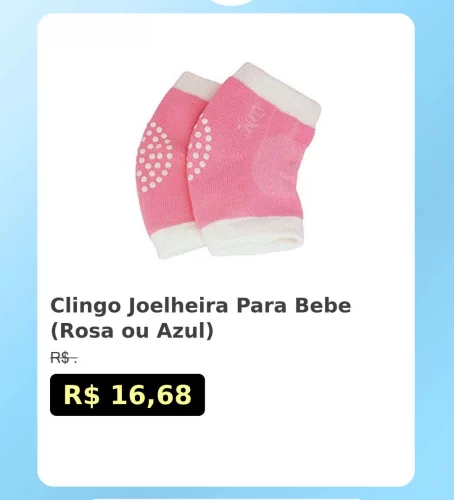 🛍️Clingo Joelheira Para Bebe (Rosa ou Azul)