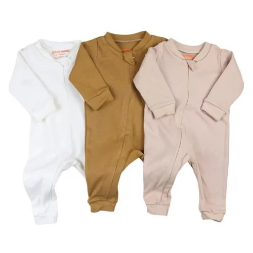 Combo 3 Macacão Minimalista para Bebês de 0 a 12 Meses - Tecido Respirável de Algodão,