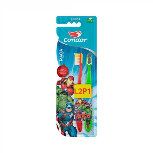 Condor Escova Dental Junior Avengers - Leve 2 e Pague 1