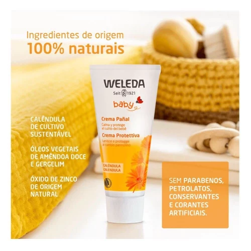 Creme para Prevenção de Assaduras Weleda Baby Calêndula 75ml