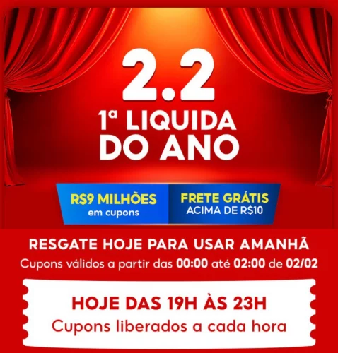 🛑 *É AMANHÃAA* Shopee 2/2 *A PRIMEIRA LIQUIDA DO ANO* ‼️