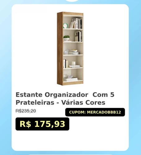 🛍️Estante Organizador  Com 5 Prateleiras - Várias Cores