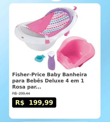 🛍️Fisher-Price Baby Banheira para Bebês Deluxe 4 em 1 Rosa para crianças a pa...