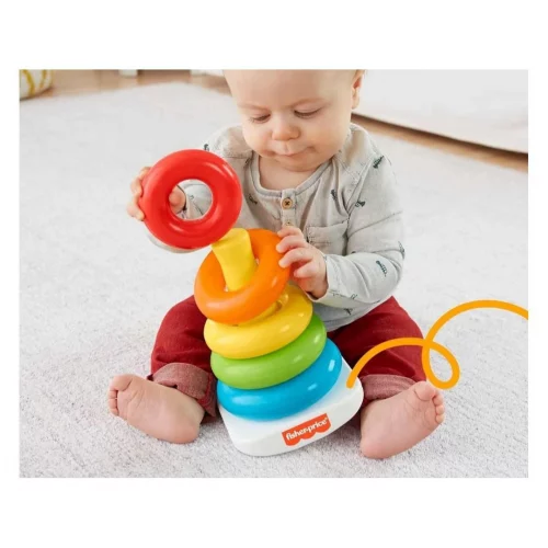 Fisher-Price, Pirâmide de Argolas, Brinquedo para Bebês, A partir de 6 meses