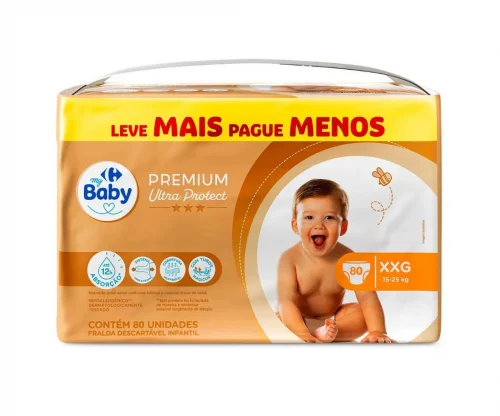 Fralda Carrefour My Baby Premium XXG 80 Unidades