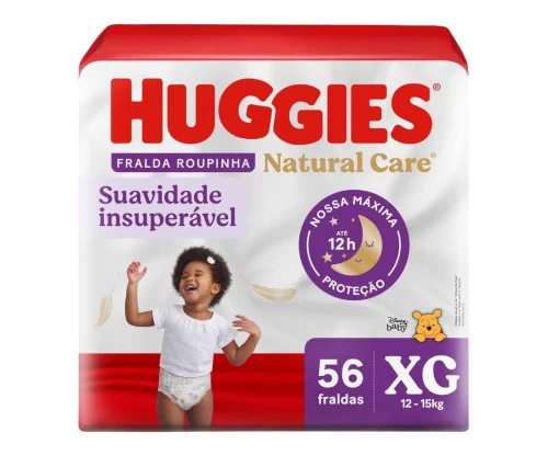Fralda Huggies Natural Care Roupinha XG 56 unidades