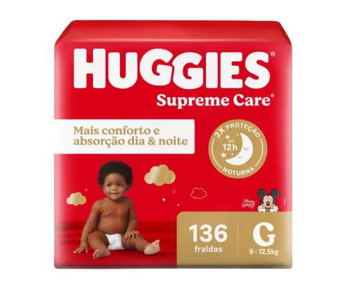 Fralda Huggies Supreme Care G 136 unidades