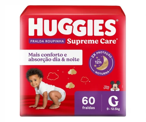 Fralda Huggies Supreme Care Roupinha G 60 unidades