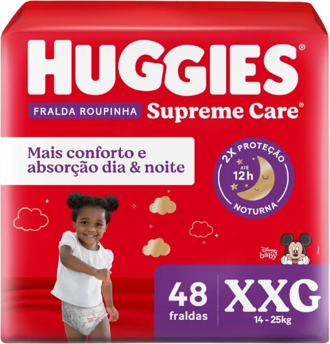 Fralda Huggies Supreme Care Roupinha XXG 48 unidades