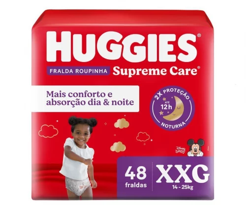 Fralda Huggies Supreme Care Roupinha XXG com 48