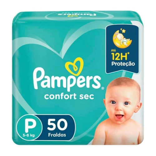 Fralda Pampers Confort Sec P 50 unidades