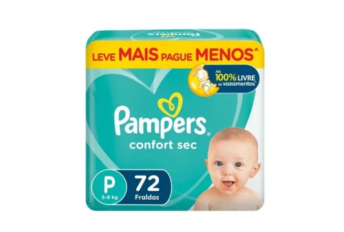 Fralda Pampers Confort Sec P - 72 fraldas