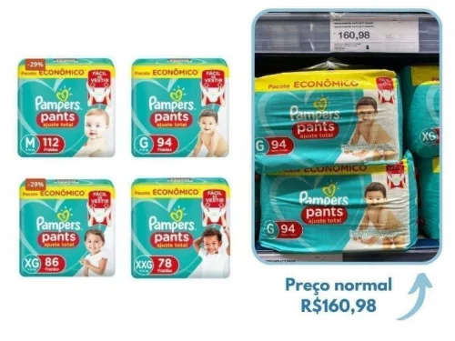 Fralda Pampers Pants Ajuste Total G ao XXG