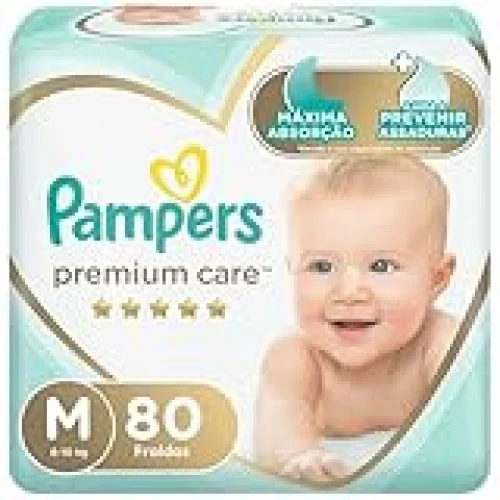 Fralda Pampers Premium Care M - 80 fraldas