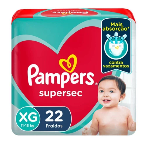 Fralda Pampers Supersec XG com 22 unidades