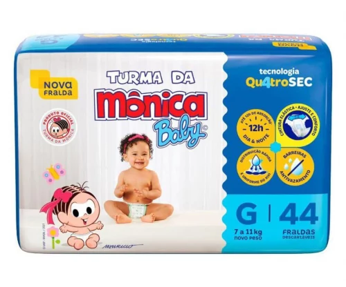 Fralda Turma da Mônica Baby G 44 unidades