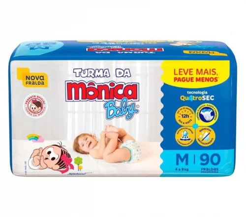 Fralda Turma da Mônica Baby Giga M 90 Unidades