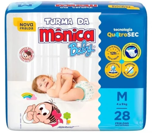 Fralda Turma da Mônica Baby Jumbo M 28 Unidades