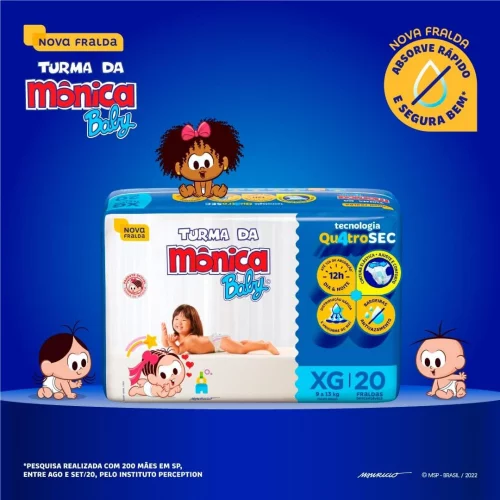 Fralda Turma da Mônica Baby Jumbo XG