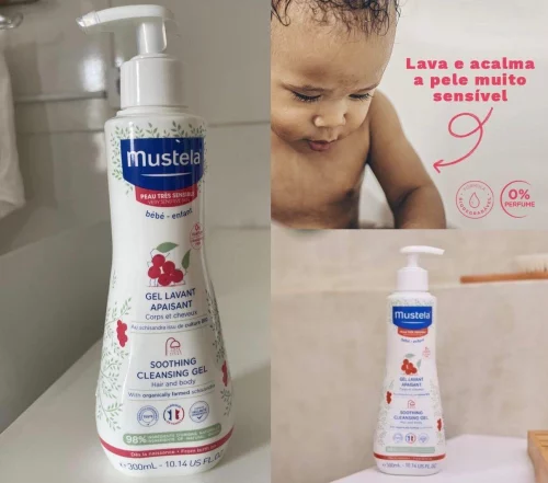 Gel Lavante Calmante Sabonete Líquido sem Fragrância para Pele Muito Sensível e Sensibilizada - Mustela 300ml