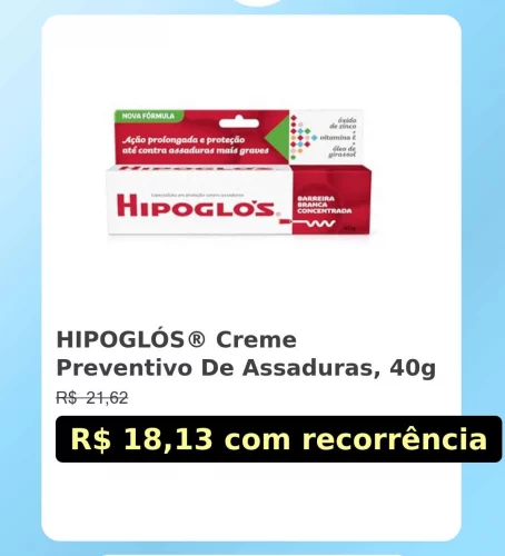 🛍️HIPOGLÓS® Creme Preventivo De Assaduras, 40g