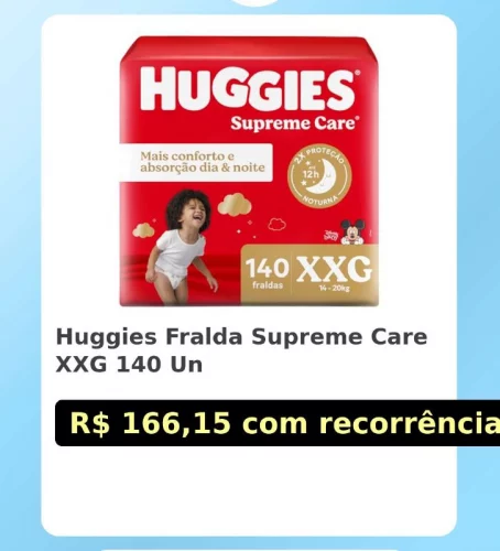 🛍️Huggies Fralda Supreme Care XXG 140 Un