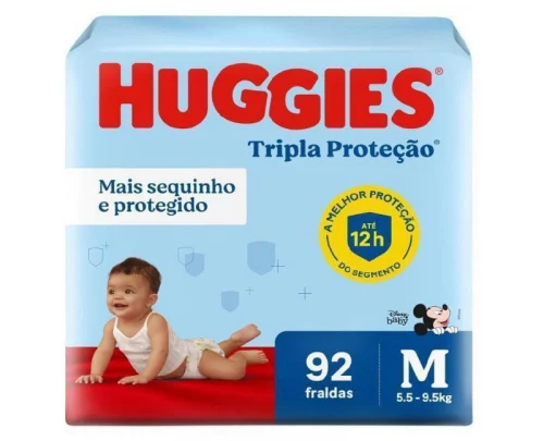 Huggies Fralda Tripla Proteção M 92 Un