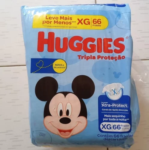 🔰 Huggies Fralda Tripla Proteção XG 66 Un