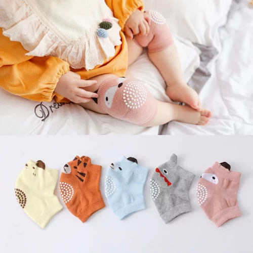 Joelheiras Baby Toddler Algodão Puro Resistente a Choques para Crianças Gatinha