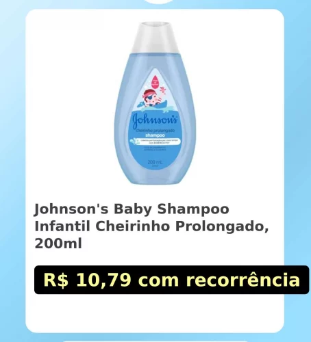 🛍️Johnson's Baby Shampoo Infantil Cheirinho Prolongado, 200ml