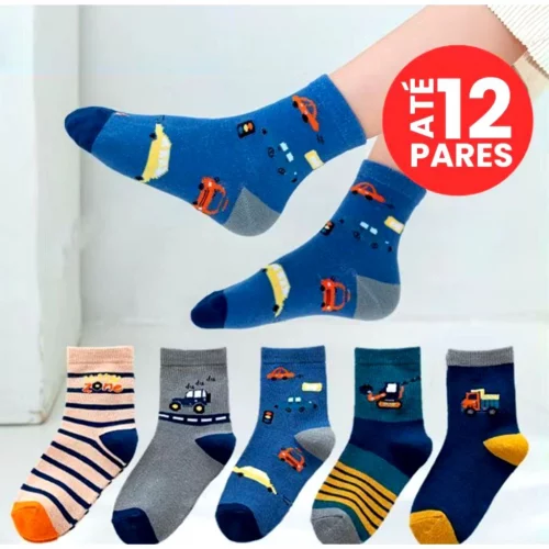 KIT 12 PARES MEIA INFANTIL MENINO CRIANCA MASCULINA
