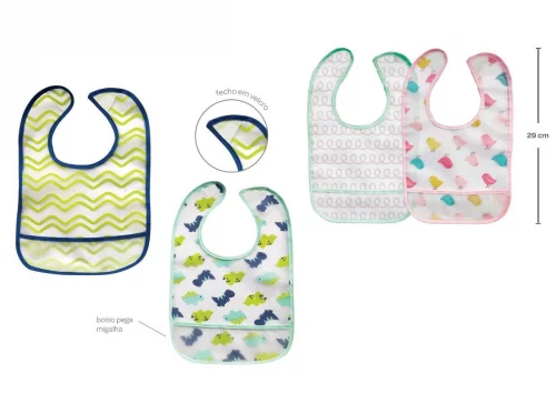 Kit 2 Babadores com Bolso Buba