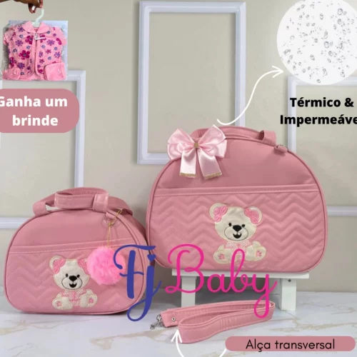 Kit bolsa maternidade para bebê menino/menina 2 peças urso G+P