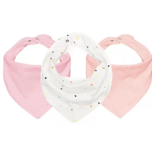 Kit C/3 Babador Bandana de Bebê 100% Algodão 23cm x 18cm Batistela Baby - Sortidas