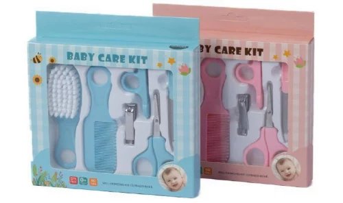 Kit de Higiene 6 Peças Baby Pente Escova de Cabelo Cortador de Unha e Lixa Cuidados Essenciais para Bebê