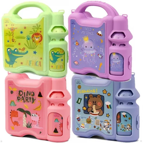 Kit Lancheira 3 peças Infantil Marmita Garrafinha Bolsa Escolar
