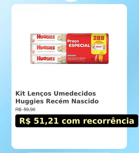 🛍️Kit Lenços Umedecidos Huggies Recém Nascido