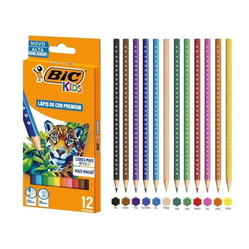 Lápis de Cor Premium Bic 12 cores