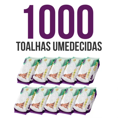 LENÇOS/TOALHAS UMEDECIDAS KIT COM 10 BABY FREE C/100unidades TAMPA FLIP -TOP