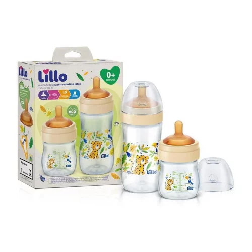 Lillo Kit De Mamadeiras Super Evolution Com Bico Látex 150Ml E 300Ml