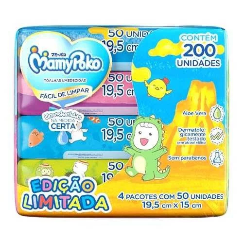 MamyPoko Lenços Umedecidos Edição Limitada 200 Unidades