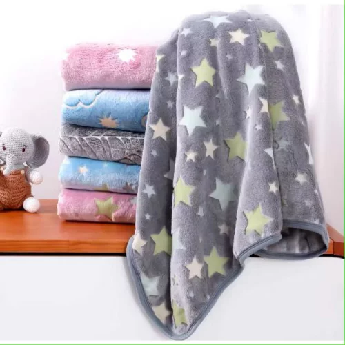 Manta Cobertor Bebe Infantil Estampado Brilha no Escuro Microfibra Antialérgico