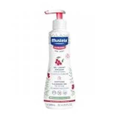 Mustela Gel Lavante Calmante 300ml para Pele Muito Sensível ou Sensibilizada – Sabonete Líquido Corpo e Cabelo para Bebês e Crianças - Sem fragrância - feito com 98% de ingredientes de origem natural