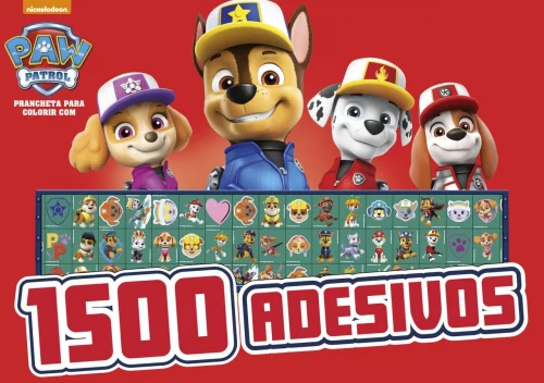 Patrulha Canina Prancheta para Colorir com 1500 Adesivos