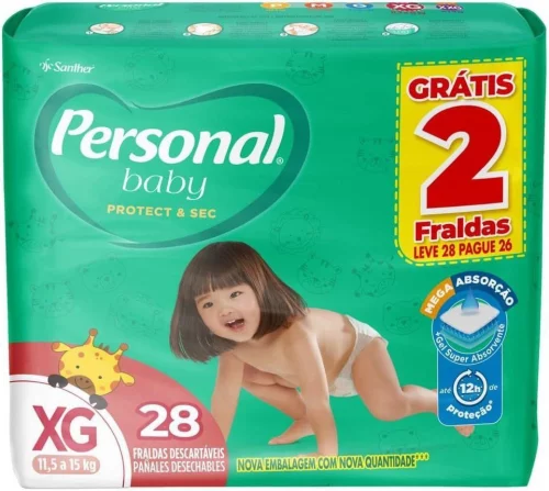 Personal Fralda Baby Protect&Sec XG com 28